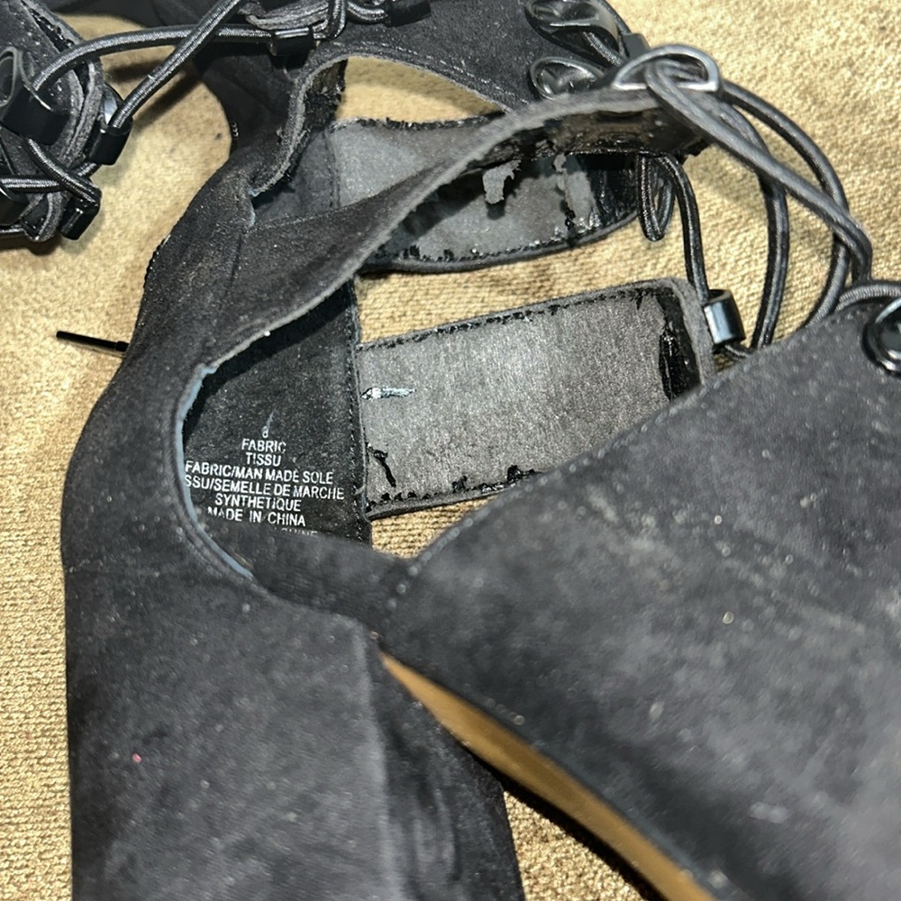 Express Black Over the Knee Strappy Gladiator Sandals - Picture 5 of 6